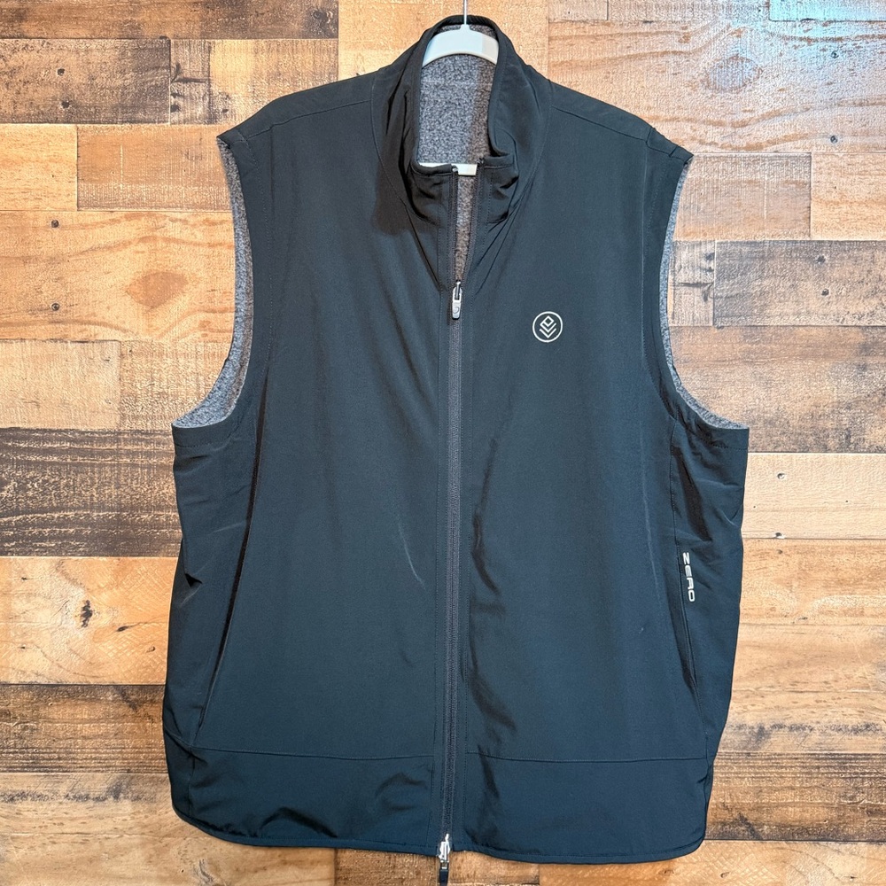Zero Men's Black Gray Sherpa Reversible Winter Vest Size XXL Extra Large 2X